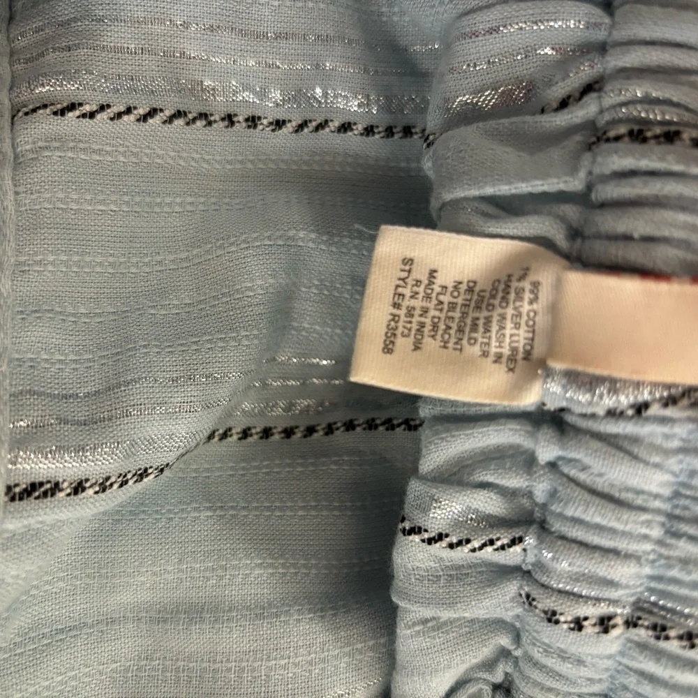 RAGA Anthropologie Baby Blue and Metallic Silver Skyla Tassel Wrap Look …